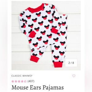 Classic Whimsy Mouse Ears Pajamas (Mickey Mouse Pattern)